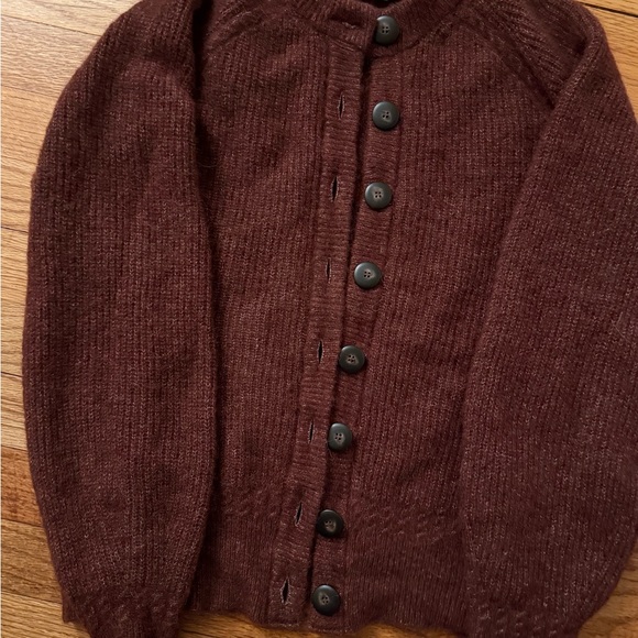 Sezane Othello Brown Knit Cardigan - Picture 2 of 4